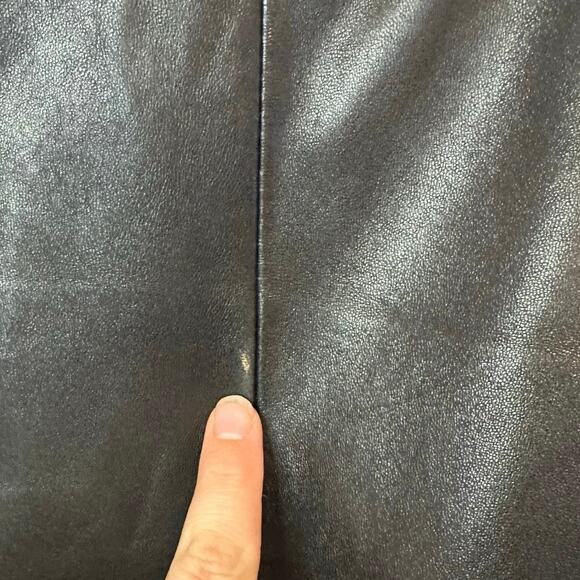 Preston & York Vintage Lamb Skin Leather Button Down Jacket Size S Black Moto - Picture 8 of 12